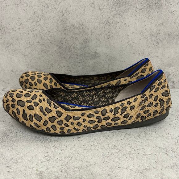 Rothy's Leopard Print Rounded-Toe Flats, Spotted Women’s Size W9 - Picture 3 of 8
